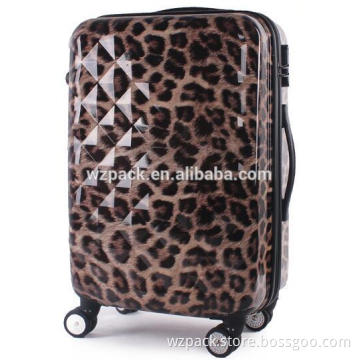 Customize leopard print luggage trolley suitcase